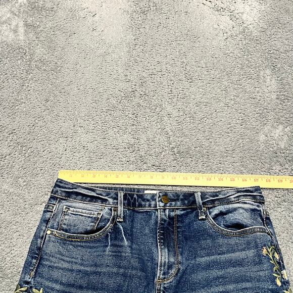 Driftwood Jeans Womens 32 x29  Audrey Boho Embroidered Floral High Rise Straight - Picture 7 of 10